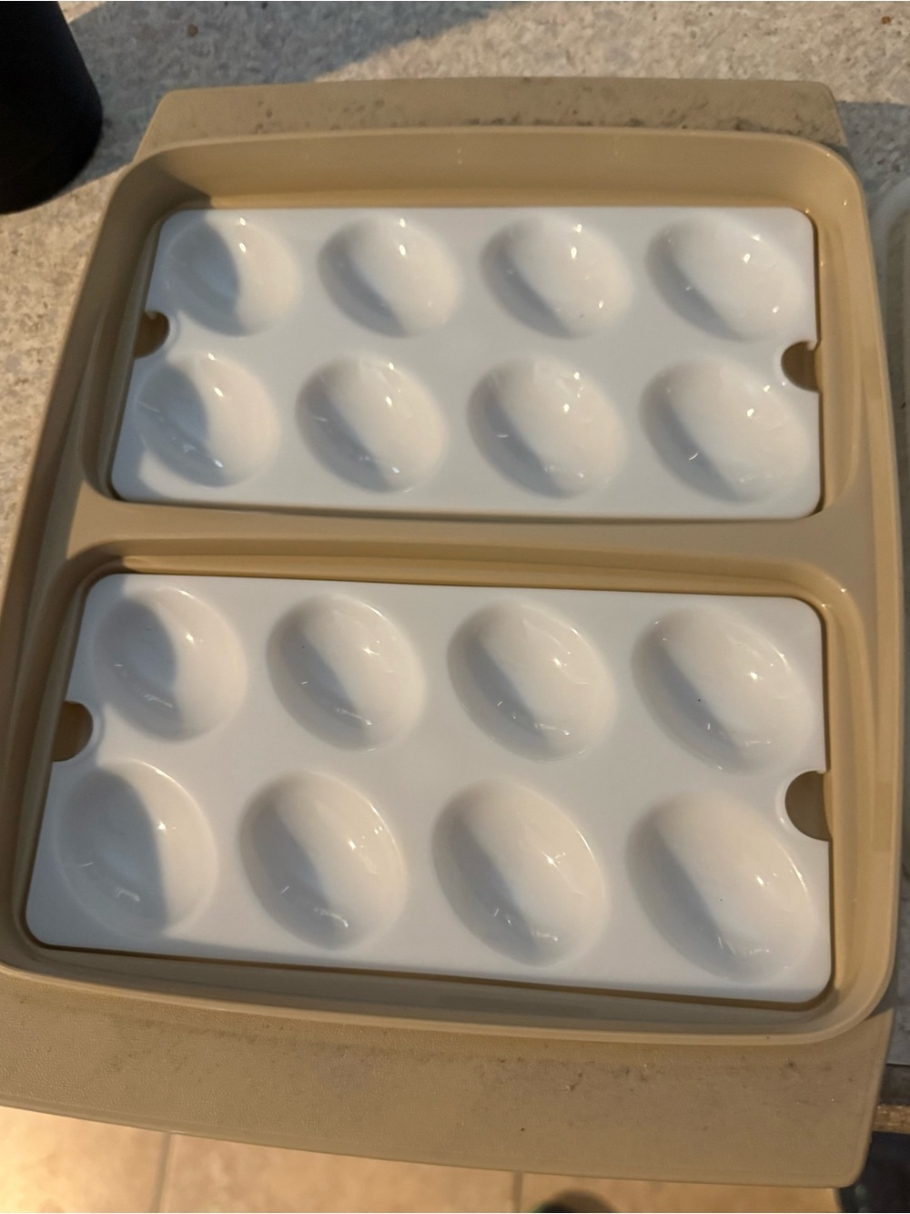 Tupperware Vintage- Plastic Food Storage Container with Lid - White and  Tan